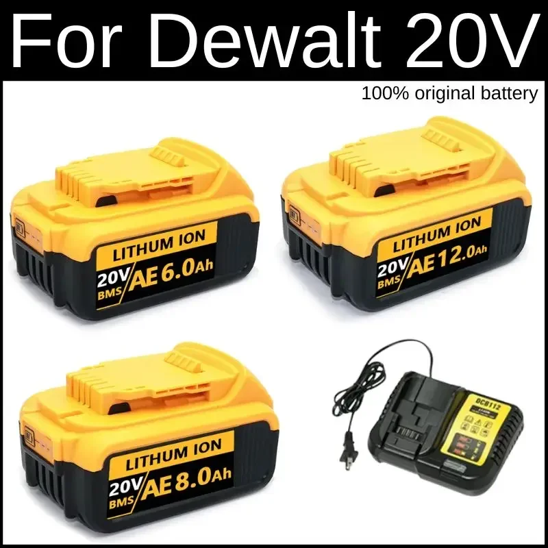 DCB200 20V 12.0Ah Lithium Replacement Battery For Dewalt 18V DCB184 DCB200 DCB182 DCB180 DCB181 DCB182 DCB201 DCB206