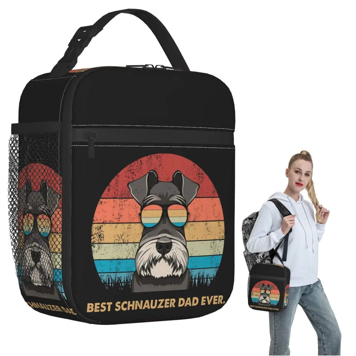 

Изолированная сумка для обеда Best Schnauzer Dad Ever для женщин и детей, портативные контейнеры для еды, термосумка для обеда