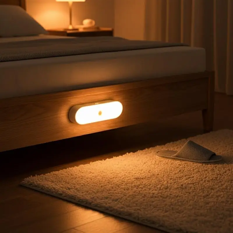 2M Wireless Rechargeable LED Light Strip With Human Body Sensor Motion Activated Night Lighting for Bedroom Stairs Cabinet