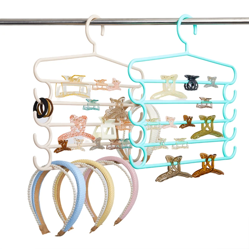 5 Layers Hair Claw Storage Rack Organizer Large Capacity Thickened Headband Holder Wall Hanging Hairpin Hanger Space For Women