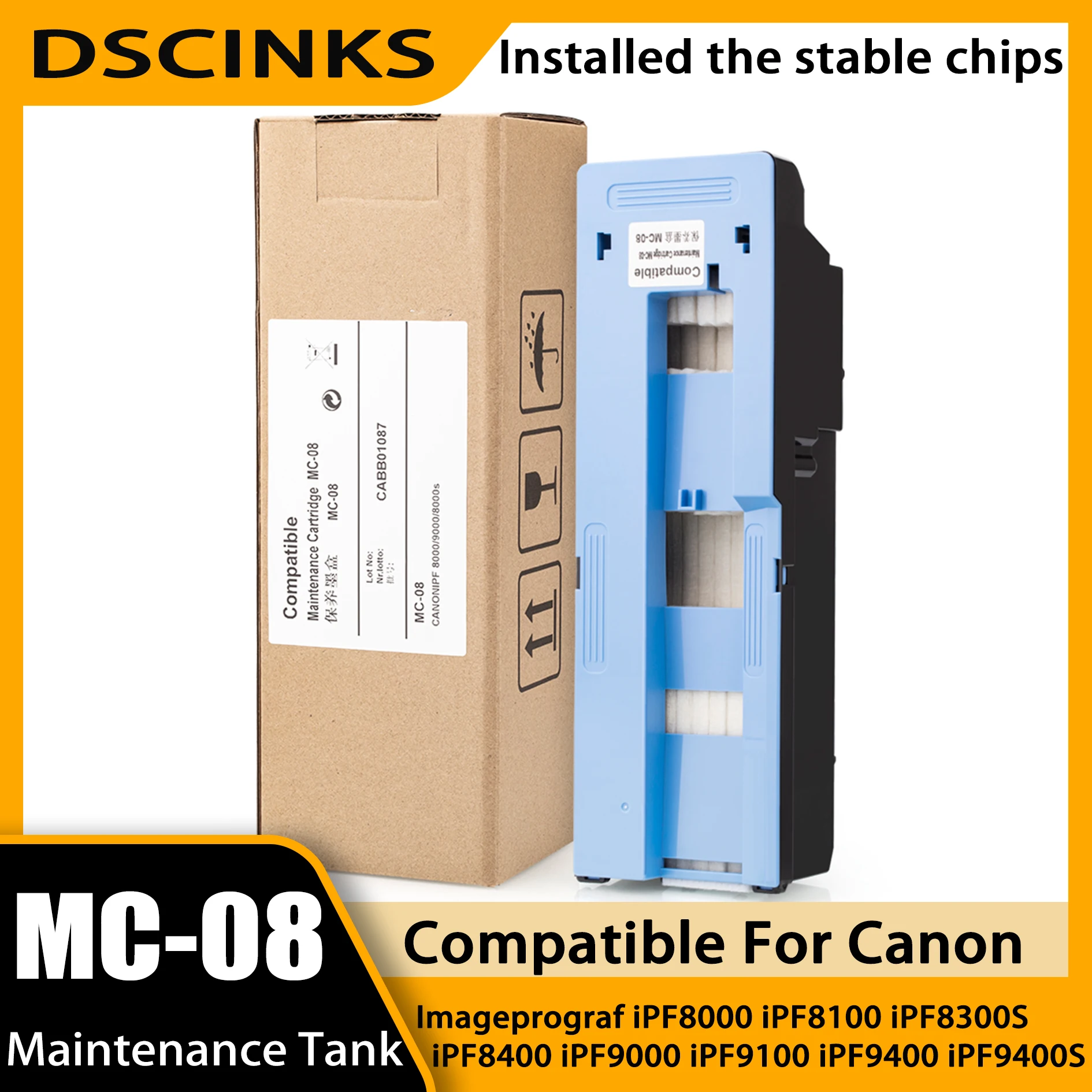 

MC-08 Maintenance Cartridge MC08 Waste Ink Tank for Canon imagePROGRAF iPF8000 iPF8100 iPF8300S iPF8400 iPF9000 iPF9100 iPF9400