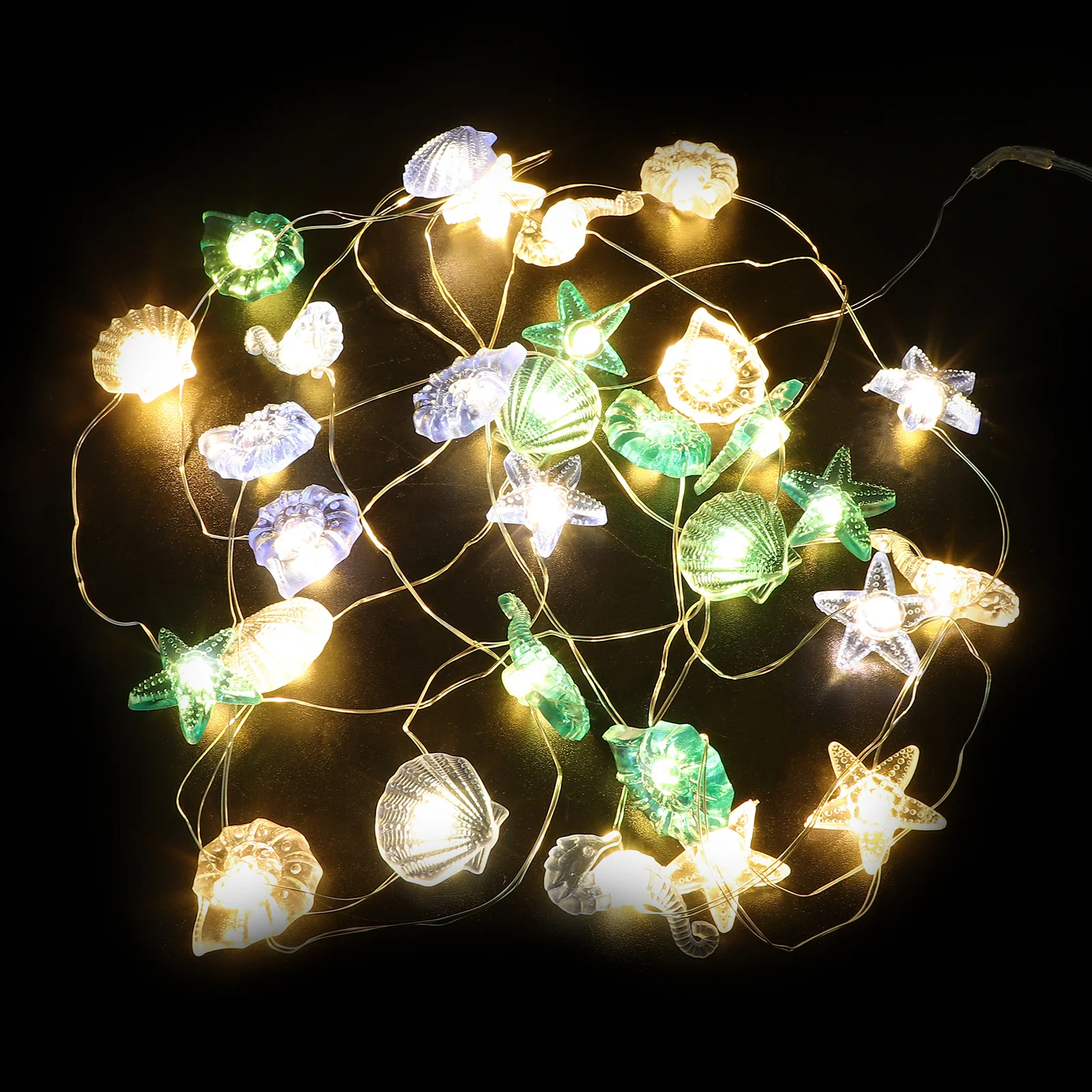 نجمة البحر قذيفة سلسلة ضوء المحيط تحت عنوان Led مصباح الساحلية ديكور الحفلات للمنزل حديقة مهرجان لوازم الديكور #5