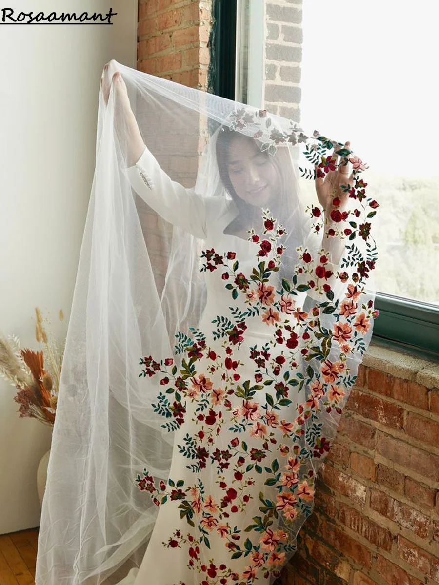 Flower Veil Long Floral Wedding Veils