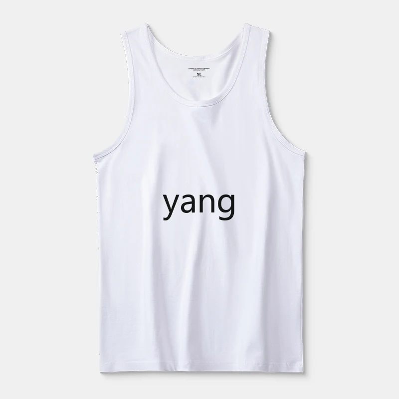 

LMM fitness sports men's summer sleeveless vest men's white short-sleeved t-shirt trendy brand pure cotton