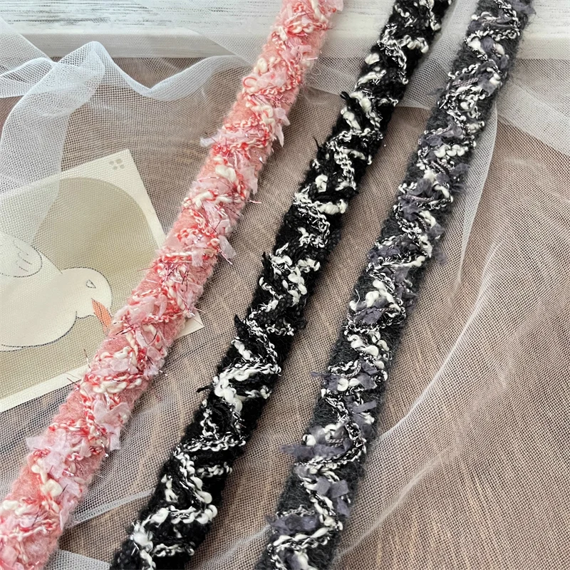 

1.8cm Wide Black Gray Pink Sheep Plush Ribbon Clothing Accessories DIY Lace Clothing Shoes Hats Pressed Edge Strip Woven Ribbon