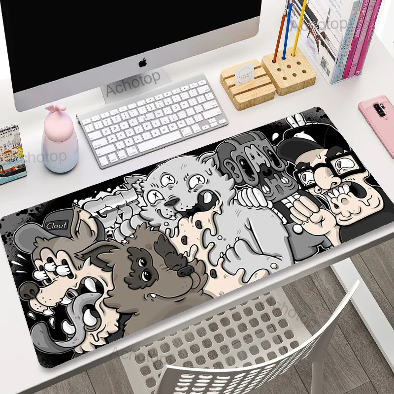 Pixel Art Mouse Pad Anime Skull Computer XXXL 100x55cm Keyboard Mousepad Desk Mat PC Gamer Rug Office Carpet Home Table Mausepad