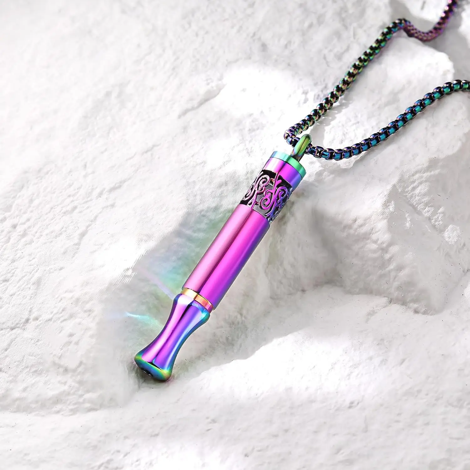 Relieve Anxiety Pendant Mindfulness Breathing Necklaces Essential Oil Diffuser Inhaler Aromatherapy Necklace Men Women Rainbow