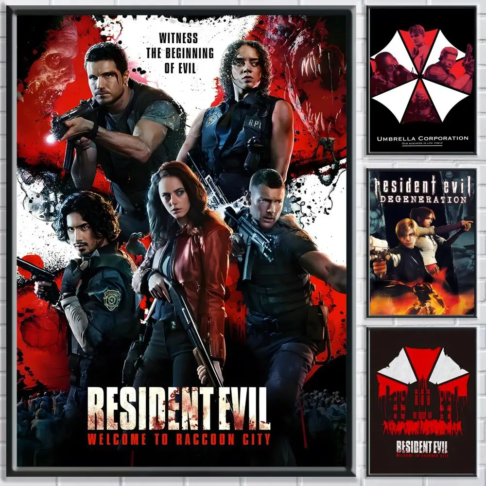 Game Series R-Resident E-Evil Poster Bedroom Living Room Study & Beyond Self Adhesive Decor + Perfect Gift