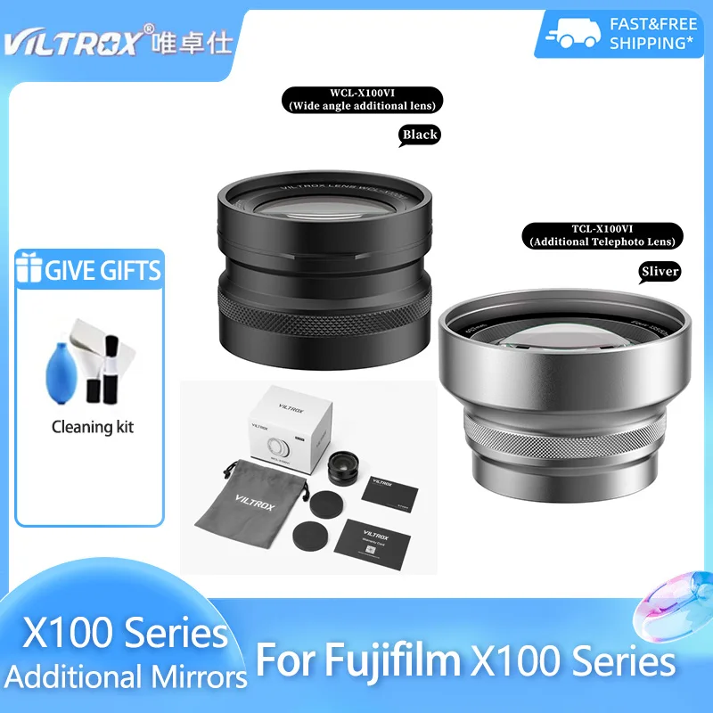 

Телеобъектив Viltrox TCL-X100VI и широкоугольный фронтальный объектив для камер Fujifilm X100, X100VI, X100V, X100F, X100S