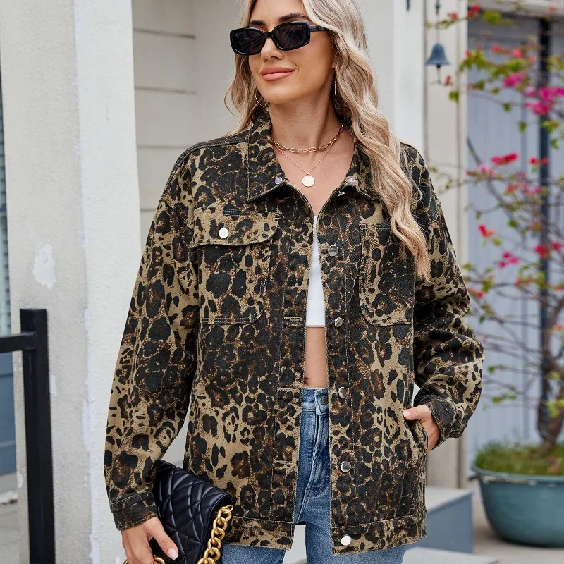 New Women's Retro Washed Denim Jacket Spring Autumn Fashion Basic Jacket Female Casual Locomotive Jacket Windproof Outerwear