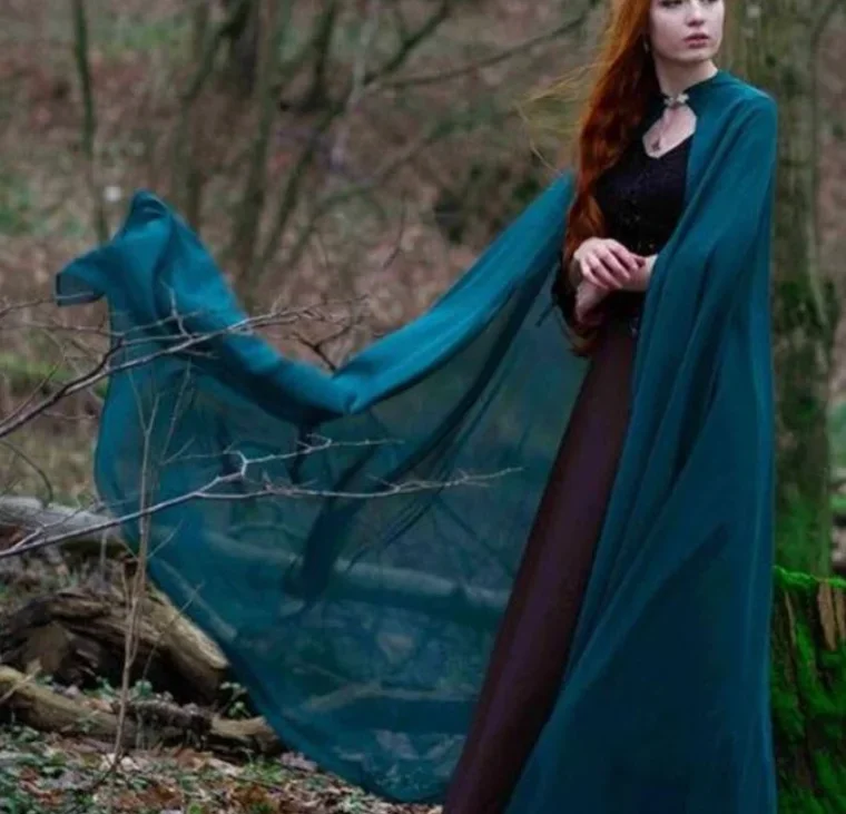 

chiffon wedding coat, coat, Halloween cloak, shawl, Hooded cape custom