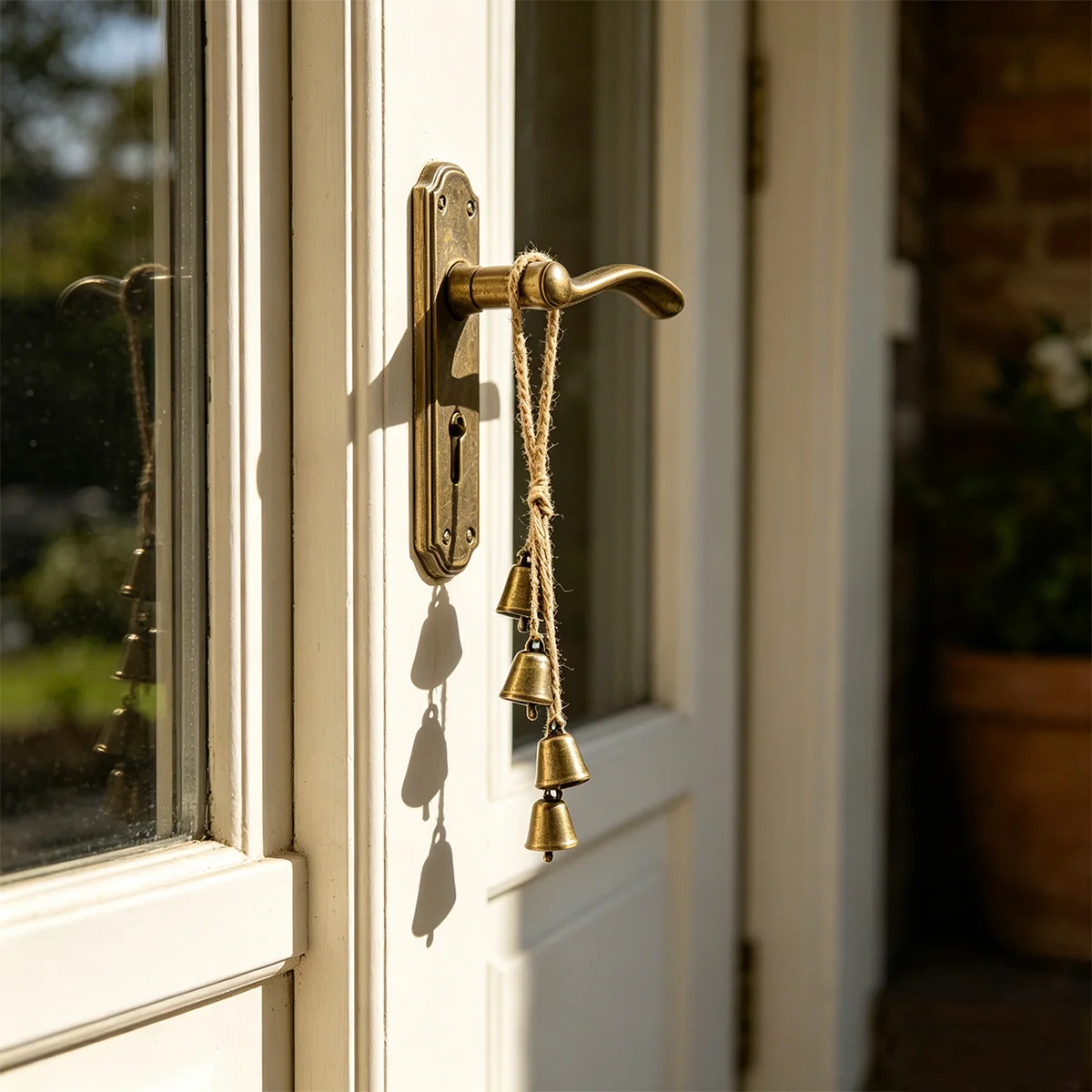 1Pc Bronze Bell, Minimalist Style, Decorative Hanging Doorbell, Door Guard, Home Decoration, Suitable for Indoor/Outdoor Walls, Entry Door Handle, Decorative Hanging Ornament for the Side of the Fence Entrance Door.