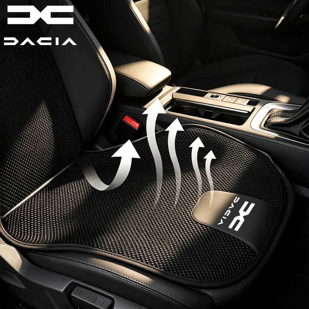 Cuscino per sedile auto in seta ghiaccio e lino, coprisedile per Dacia Sandero Stepway Duster Logan MCV Jogger Bigster Spring