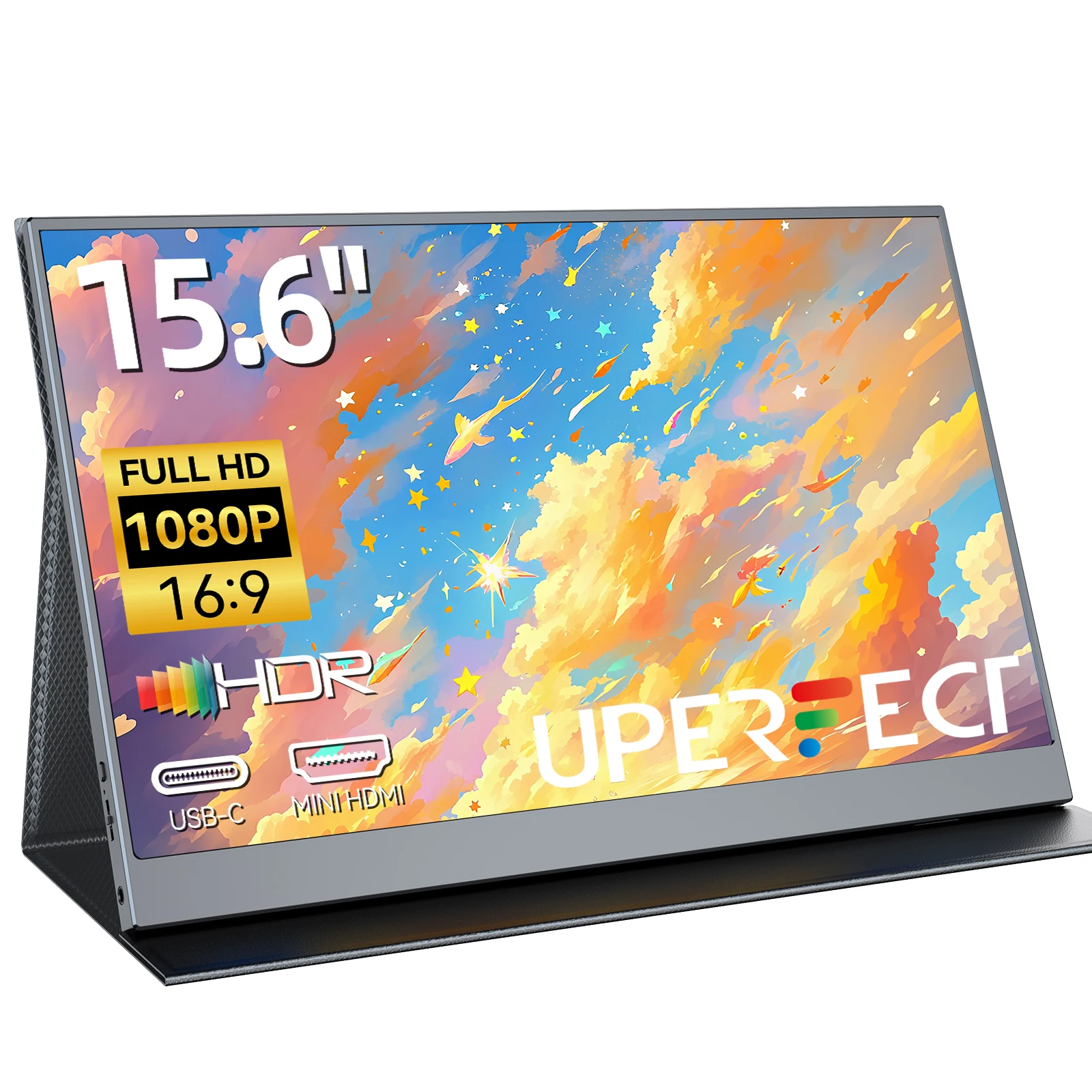 【セール中】Uperfect 15.6 インチ ポータブル モニター 1080P FHD IPS 外部ゲーミング スクリーン ラップトップ、電話、PC、コンピューター、Xbox、スイッチ、モバイル ディスプレイ用