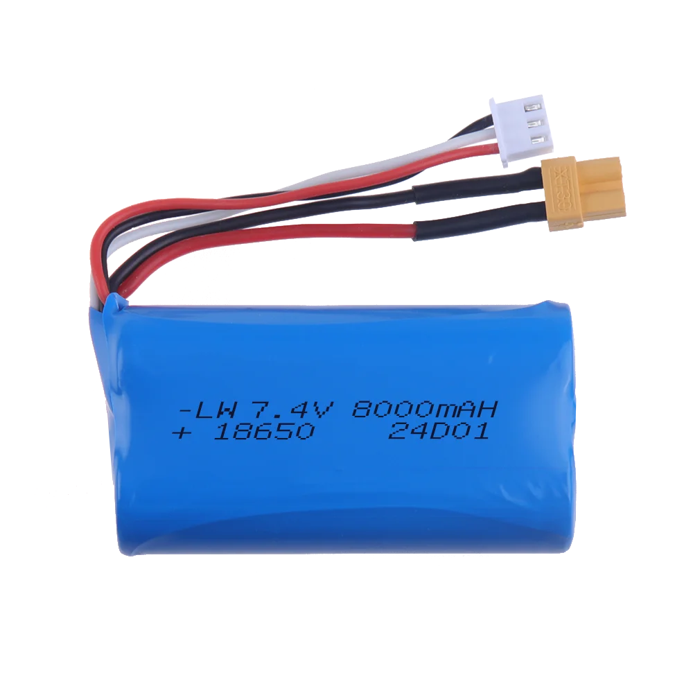 7.4V 18650 XT30 Plug 8000mah Li-ion Battery and Balance Charger For Huina 580550 583 582 RC Cars Drone spare parts toys Battery