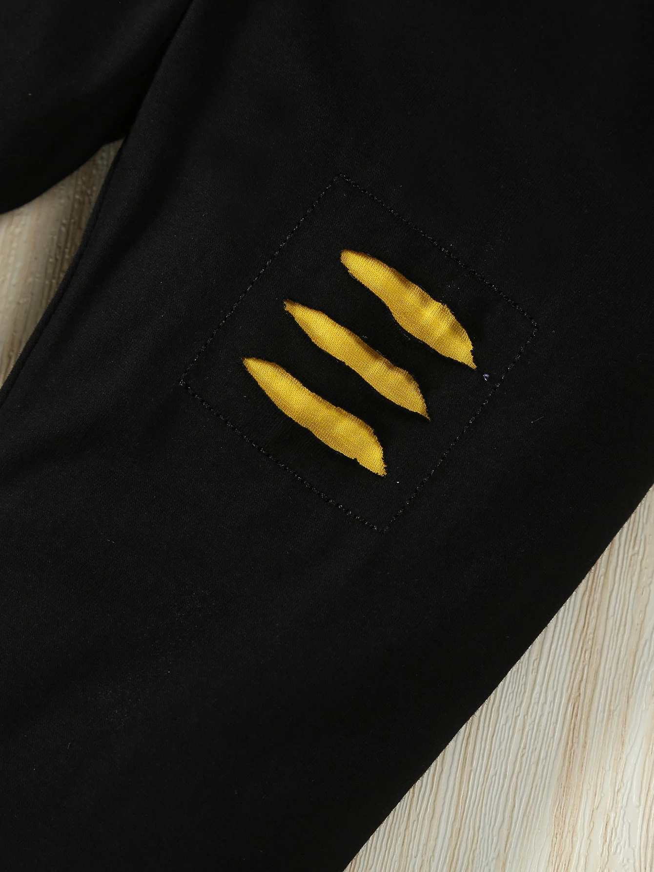 2-teiliges Set für Babys, Jungen, Frühling/Herbst, langärmeliger Body mit Buchstabenmuster und Strickhose mit Rissen – Detail 8