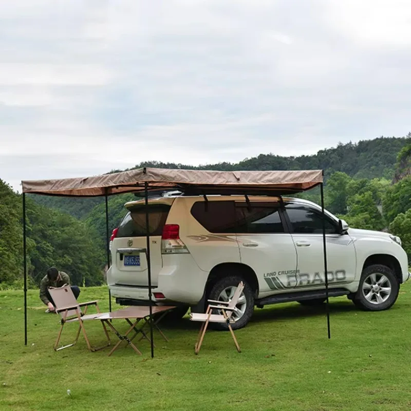 2M Customized Overland 270 Degree Freestanding Awning Outdoor Car Camping Retractable Oxford Fabric Foxing Shelter,Car Awning