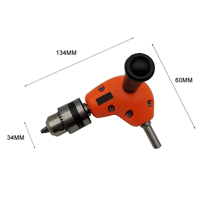 Portable 90 Degree Right Angle Drill Bit Chuck Practical Durable Keyless Adapter Attachment Wood Drilling