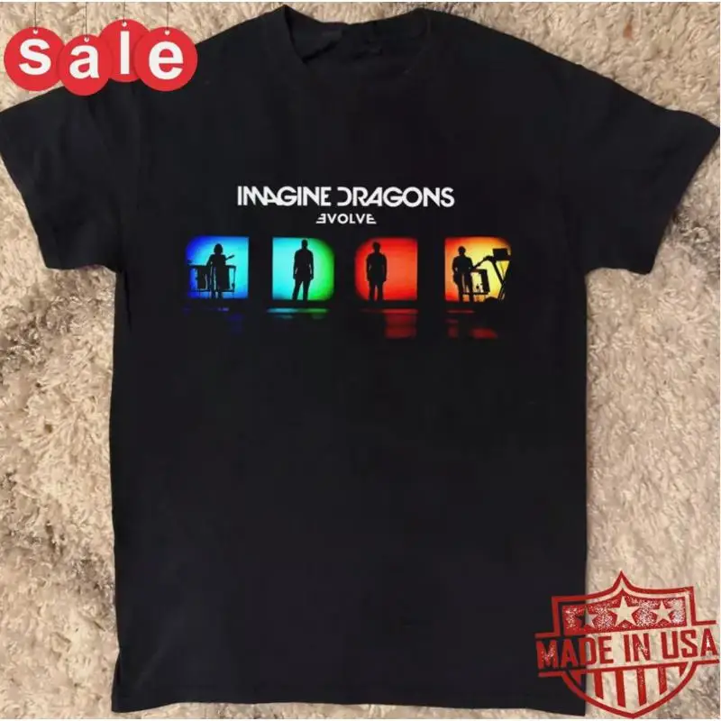 T-shirt noir Imagine Dragons Evolve Tour, toutes tailles, toutes couleurs, S 5XL