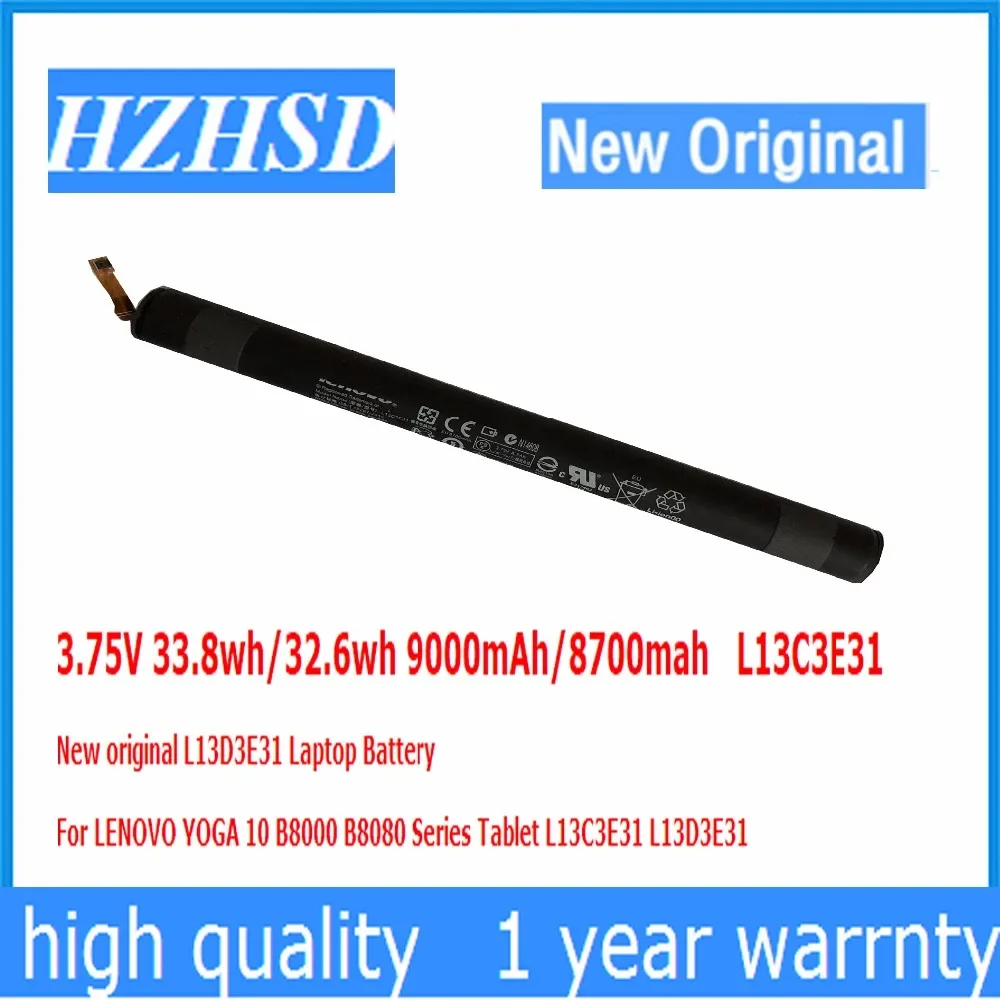 3.75V 33.8wh/32.6wh 9000mAh L13C3E31 New original L13D3E31 Laptop Battery For LENOVO YOGA 10 B8000 B8080 Series Tabl L13D3E31