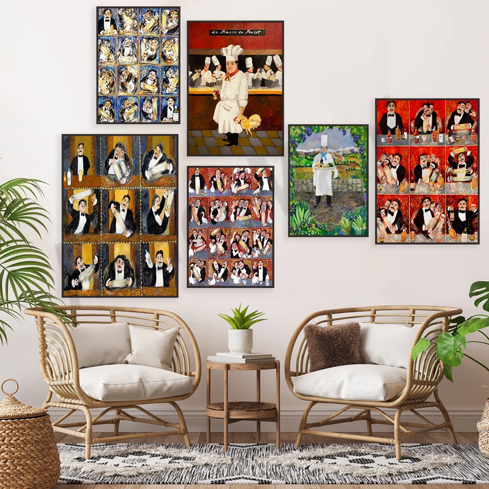 Póster de Guy Buffett para hacer martini, cartel de comida y bebida, "El Gran Manhattan", Delices de la Valle Napa, decoración de cafetería