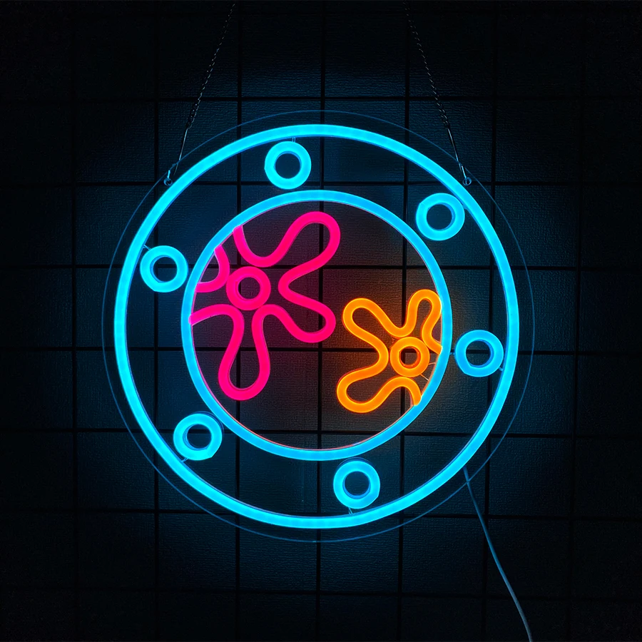 Ocean World Porthole Neon Lights, LED Under Sea Porthole Neon Signs for Wall Decor,USB  for Game Room Bedroom Birthday Diving ﻿
