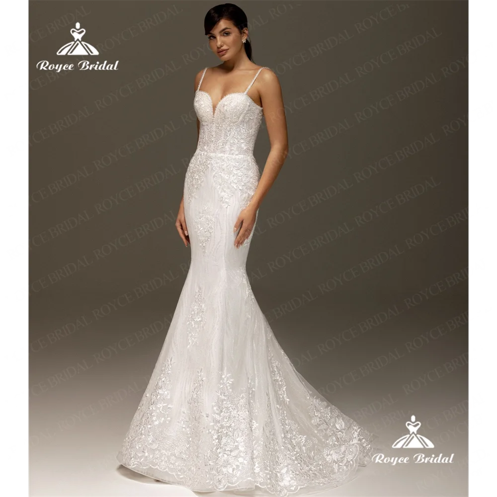 Roycebridal querida sereia vestido de casamento 2025 renda tribunal trem vestido de casamento personalizadovestidos de boda para fiestasvestidos