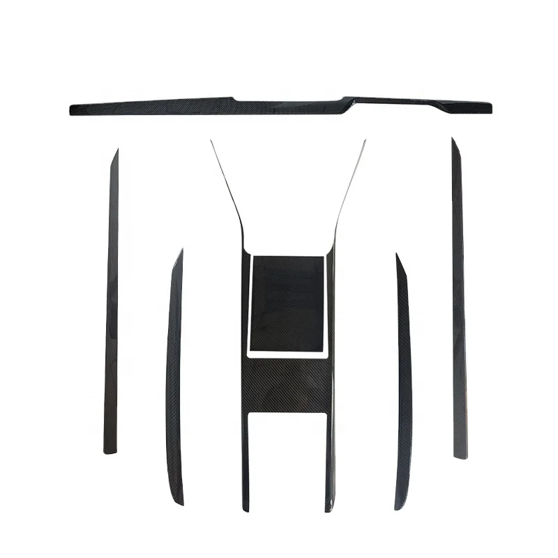 

7-Piece Real Dry Carbon Fiber Interior Center Console Dashboard Door Panel X 2023