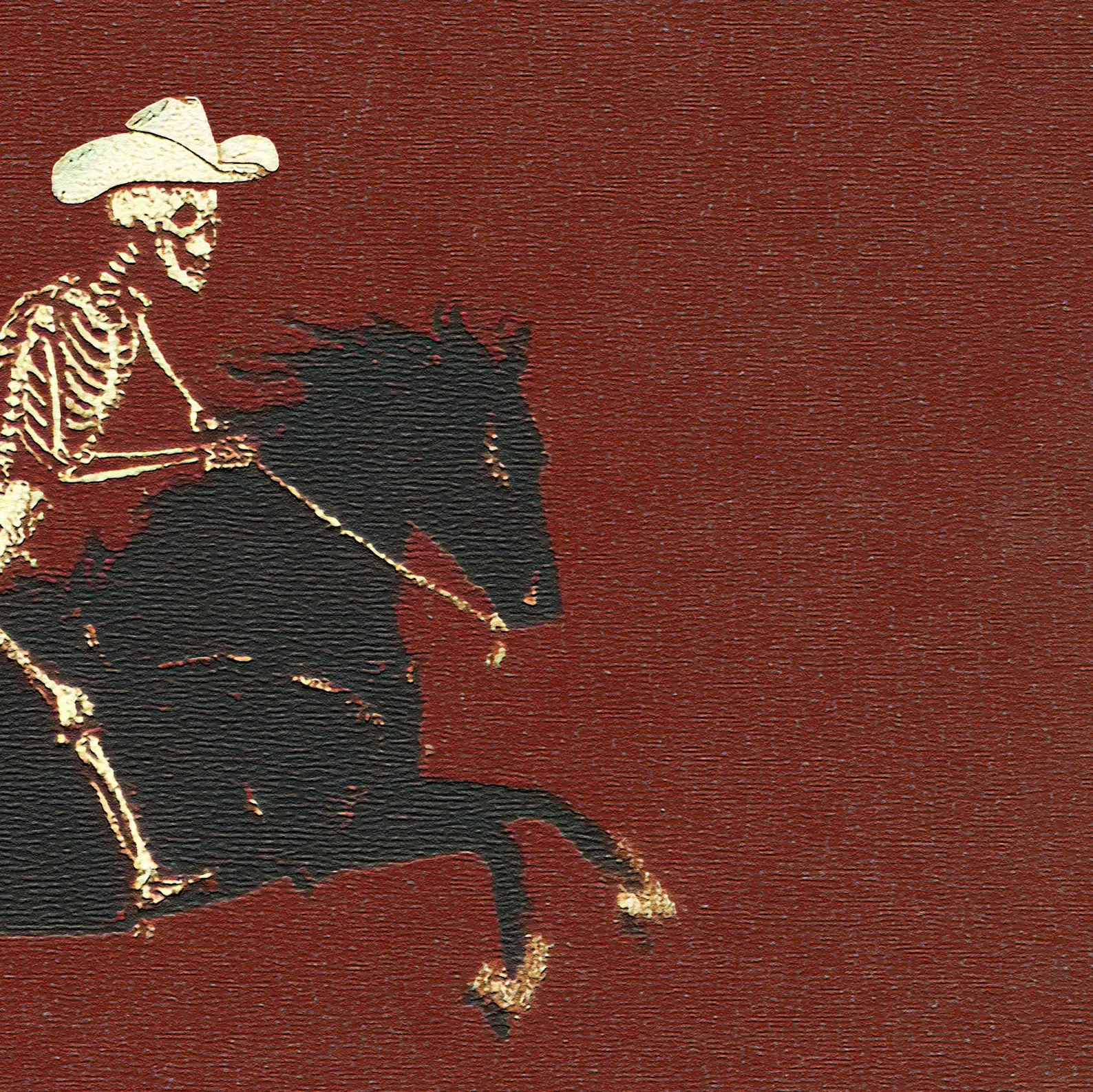 Ilustrasi Koboi Kerangka Cetak Bronco Menggoyang-goyangi Kuda Dekorasi Dinding Gotik Poster Kuda Seni Unik Poster Barat Seni Rodeo Retro Cowgi