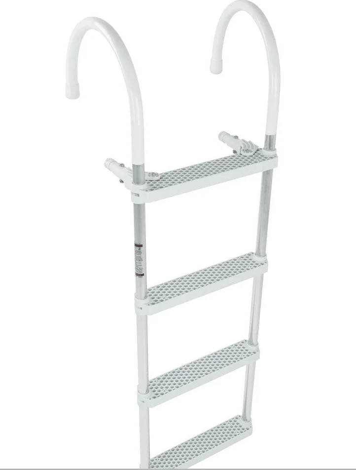 forHOMFUL 3-Step Portable Hook-on Boat Boarding Ladder Inflatable Boat Aluminum Boat Ladder