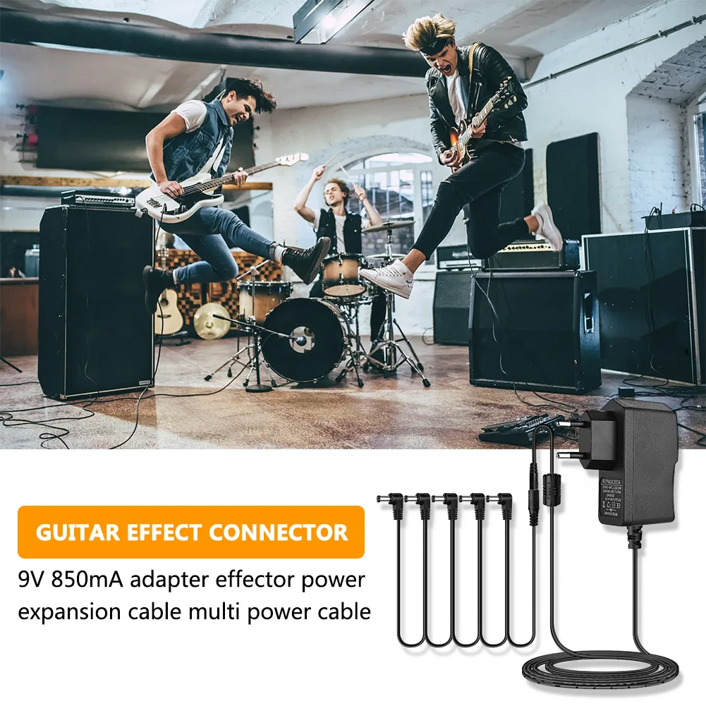 5 Way Electric Guitar Effect Pedal Power Supply Accessories Cables Adapter Cord for Boss Vox Stomplab JOYO KLIQ Wah Pedals