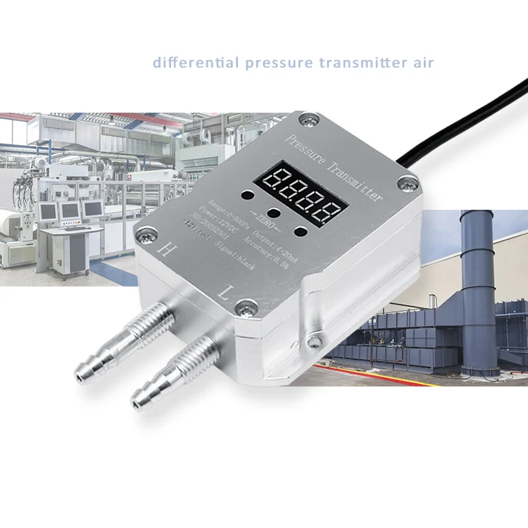 0~500Pa Digital 4-20ma Digital Differential Pressure Meter Differential Pressure Level Transmitter