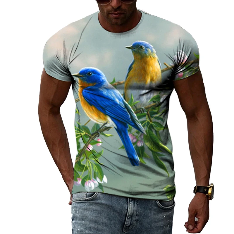 Summer Fashion Various Bird graphic t shirts For Men Casual 3D Print Animal Pattern T-shirt Trendly Hip Hop harajuku streetwear