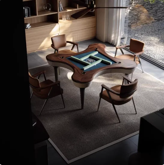 New Chinese-Style Solid Wood Mahjong Table Fully Automatic Home Use 2026 New Model Luxury-Grade Black Walnut Chess & Card Table