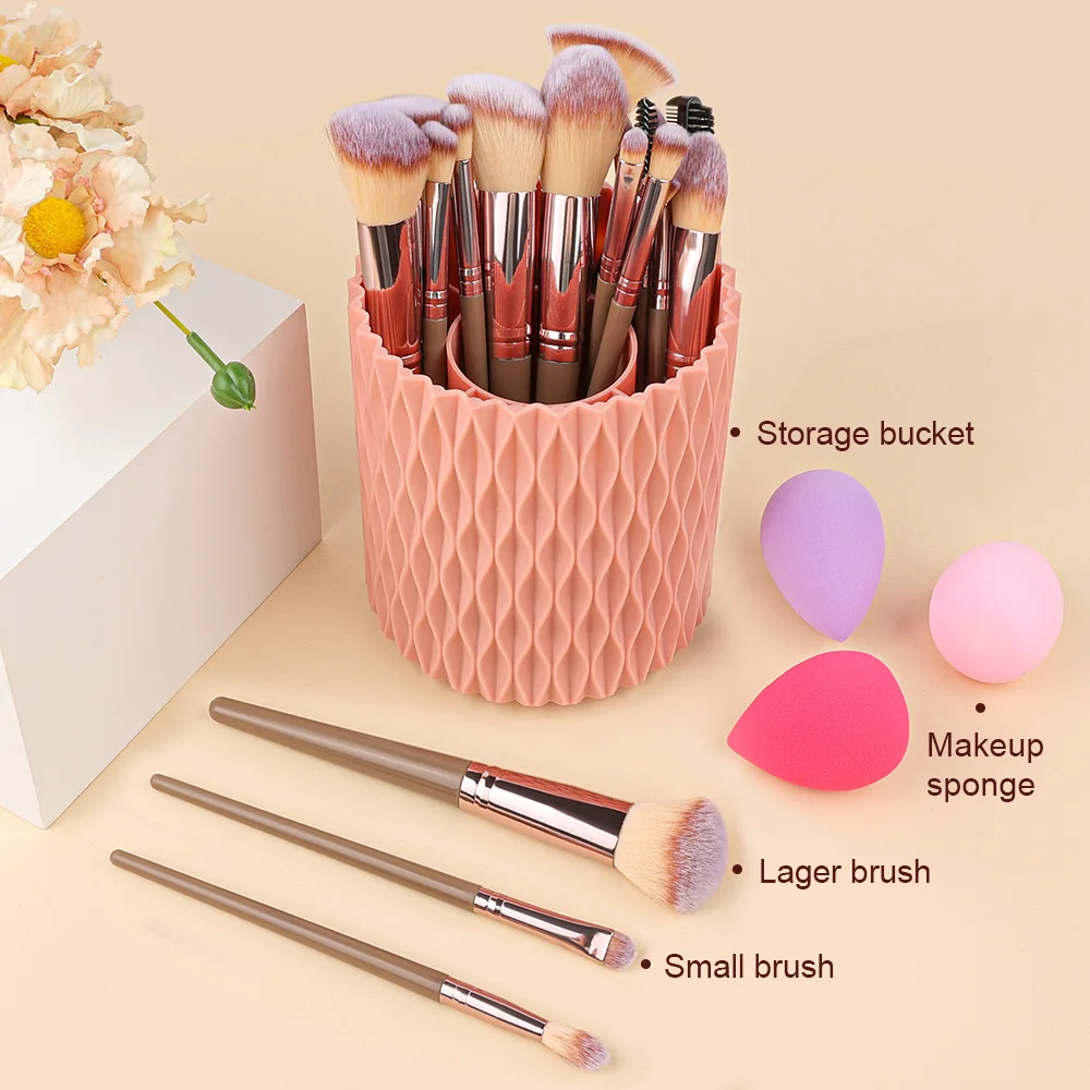 3-20PCS Make-Up Kwasten Set Foundation Markeerstift Oogschaduw Blush Concealers Borstel Vrouwelijke Beauty Tools Schoonheid Sponzen Duim Bladerdeeg