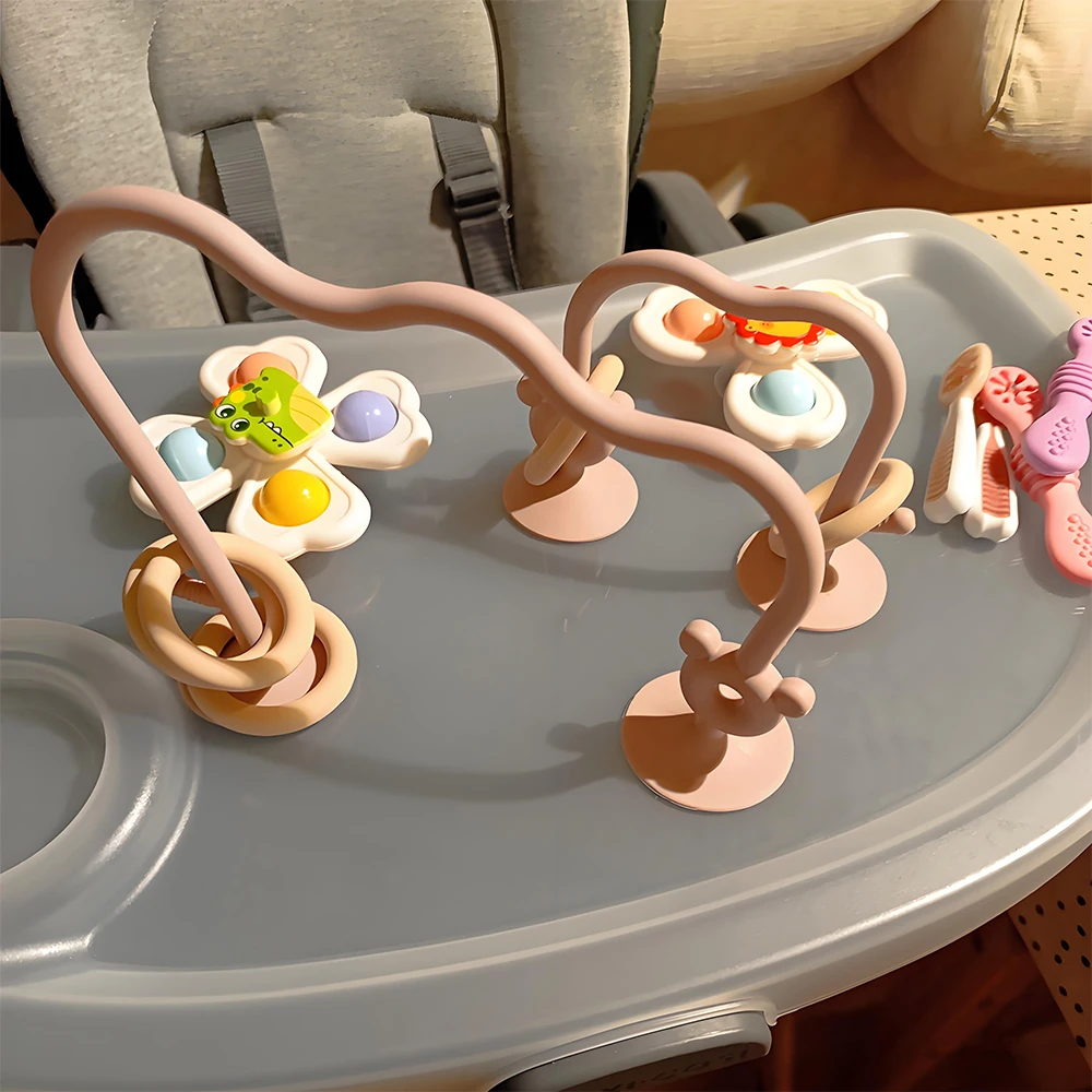 مجموعة واحدة من ألعاب الطاولة المصنوعة من السيليكون للأطفال، ألعاب ألغاز التعليم المبكر للأطفال ملفوفة بالخرز