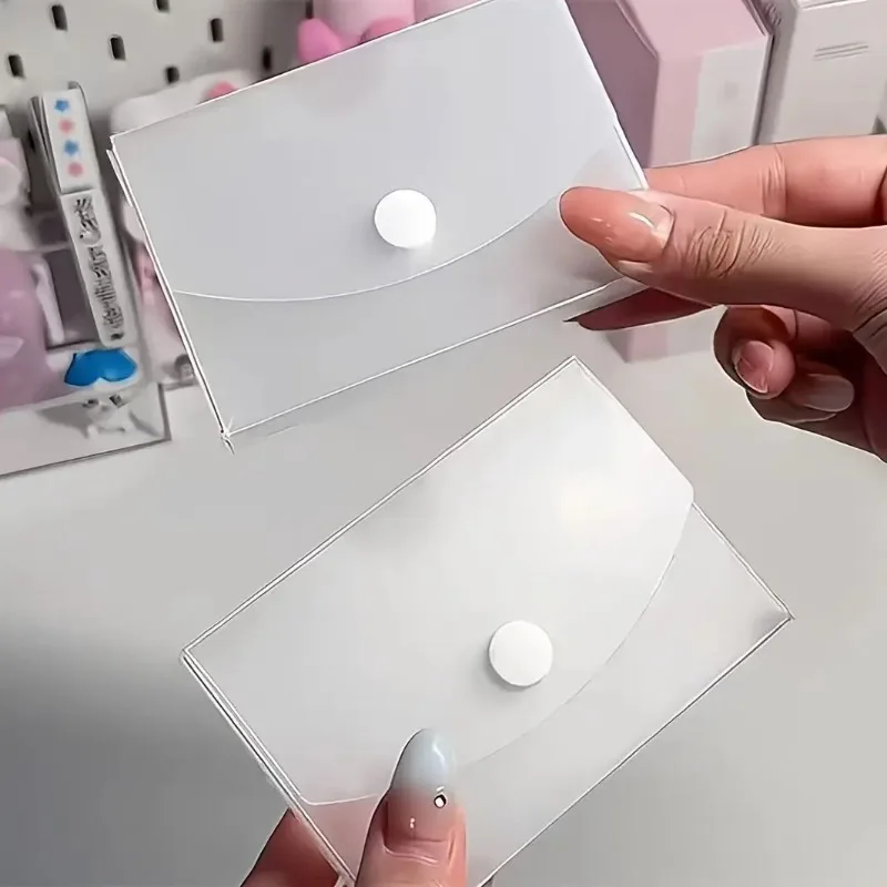 2pcs Flip-Top Lid Frosted Card Holder Box- Suitable for Business Cards,Stickers,Receipts,Minimalist Durable Storage Box.