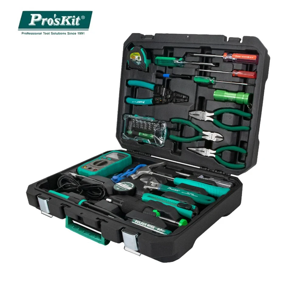 

Pro'sKit PK-2052 52 Pcs Set Household Hand Tool Set Multifunctional Telecommunications Toolbox Electrician Maintenance Tool Kit