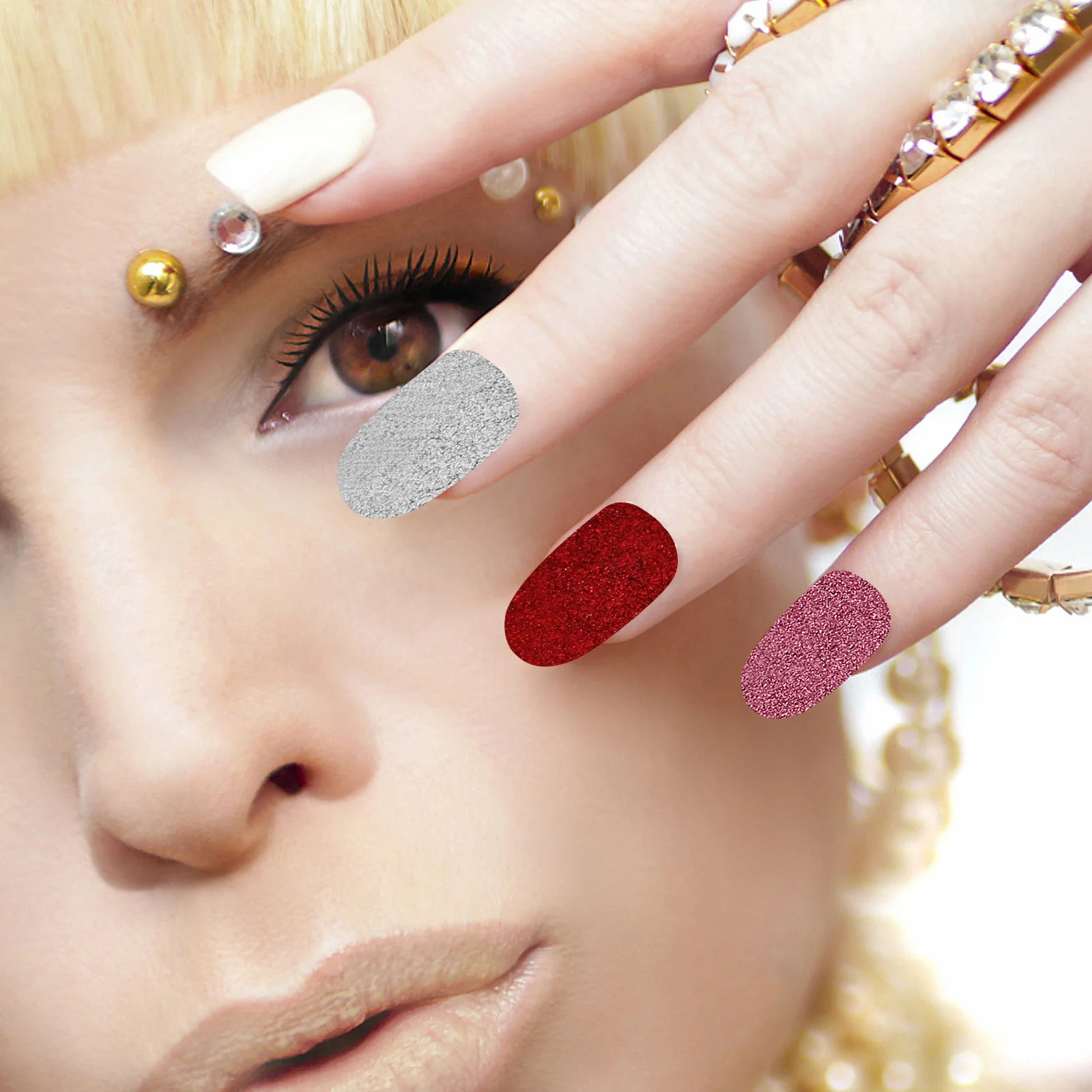 Paillettes glitter per unghie 4 colori Fiocchi scintillanti Accessori per manicure Tavolozza di polvere riflettente per decorazioni per nail art