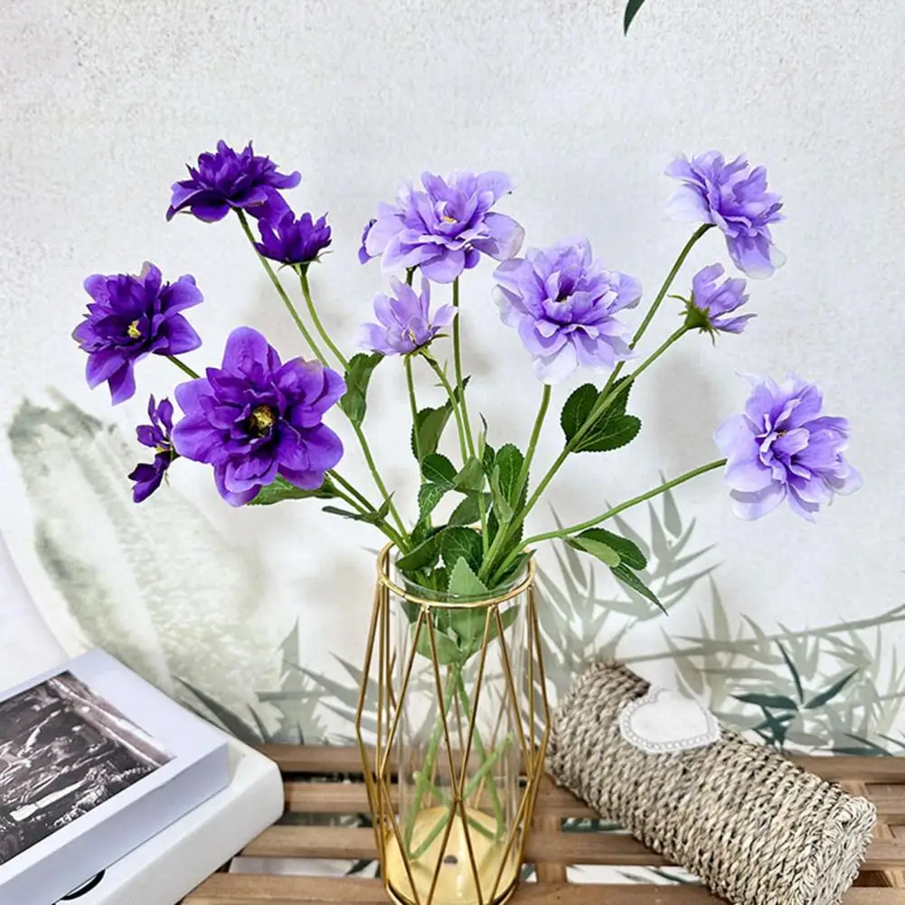 Realistic Fake Flowers for Home Decor Simulated Snow Lotus Artificial Flowers with Bendable Stems Reusable Faux for Wedding
