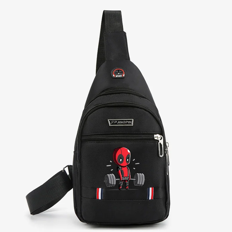 New Deadpool Superhero Men Chest Bag Fashion Crossbody Bags Multifunctional Outdoor Sports Simple Bag for Men Canvas Handbags