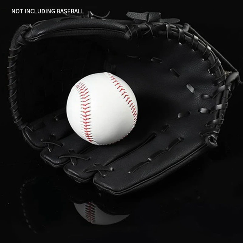 Outdoor Sports 2 Colors Baseball Glove Softball Practice Equipment Right Hand for Adult Man Woman Train,Black 10.5 Inch