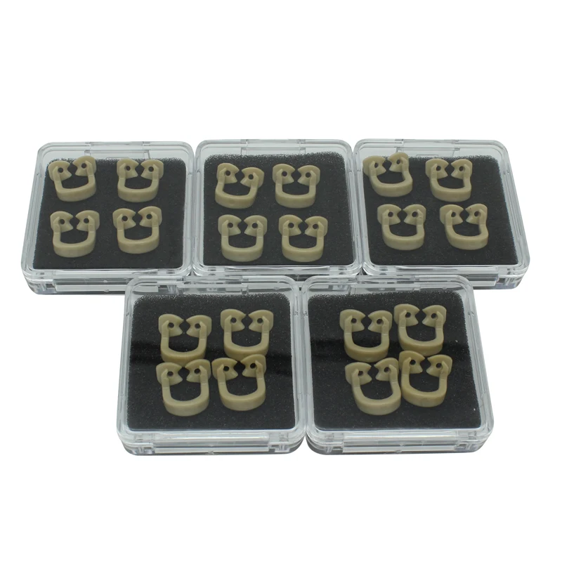 

5Set Dental Dam Clips Resin Barrier Clamps Rubber Sectional Matrix Band Permolar Clips Autoclavable 134℃ For Dental Lab