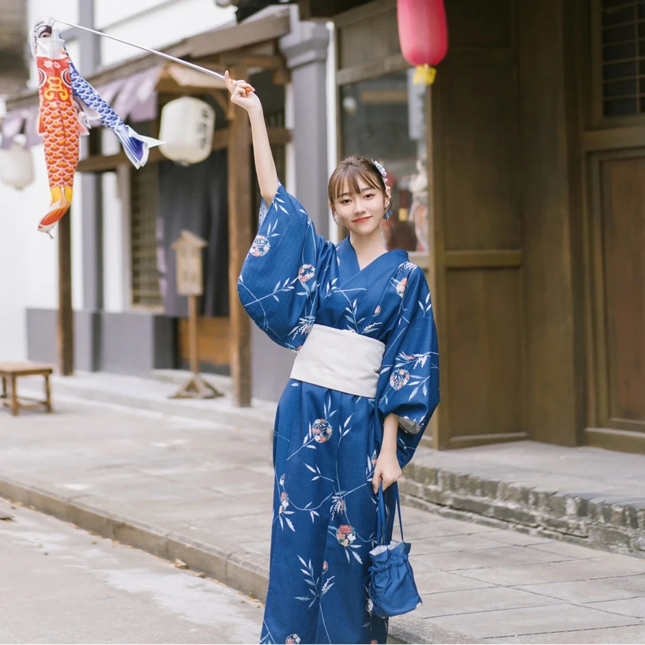 

2024 New Japanese Kimono Traditional Japanese Dress Cosplay Anime Photoshooting Bathrobe Sauna Hotspring Retro Vintage Elegant