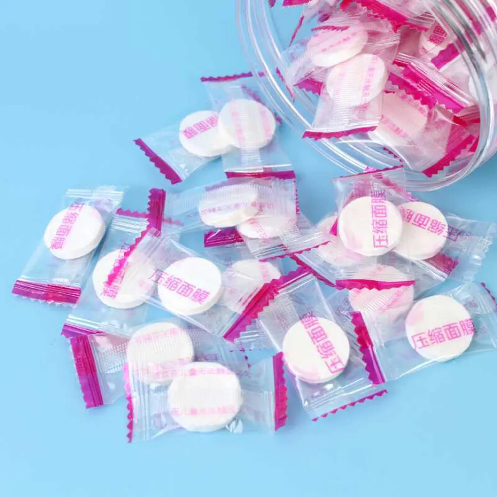 100Pcs Compressed Face Mask Silk DIY Skin Care Sheets Disposable Facial Mask Paper for Women Skin Care Tool Breathable Absorbent