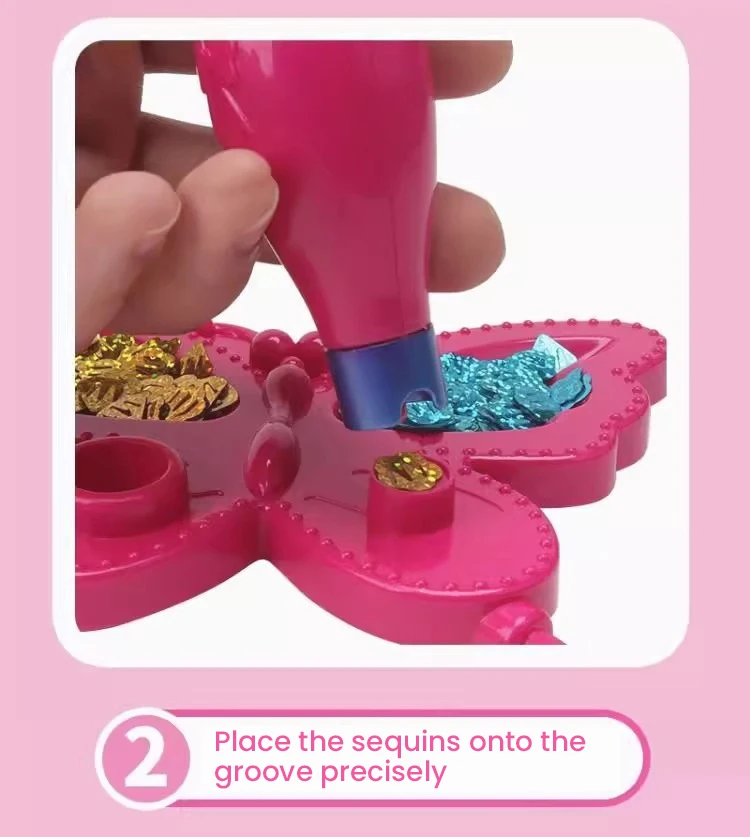 مجموعة أدوات ختم جوهرة الشعر مجوهرات الشعر اللامعة للفتيات ألعاب تصفيف الشعر مع الماس اللامع القابل لإعادة الاستخدام لعبة التظاهر هدية اللعب #6