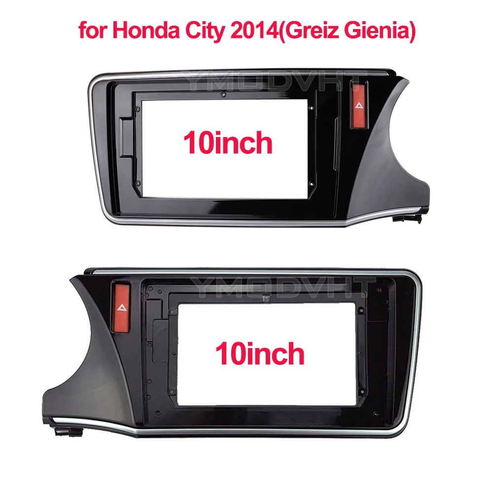 10.1inch Car Radio Fascia for Honda City 2014 (Greiz Gienia) Special Dash Trim Kit DVD Frame Panel Car Refitting