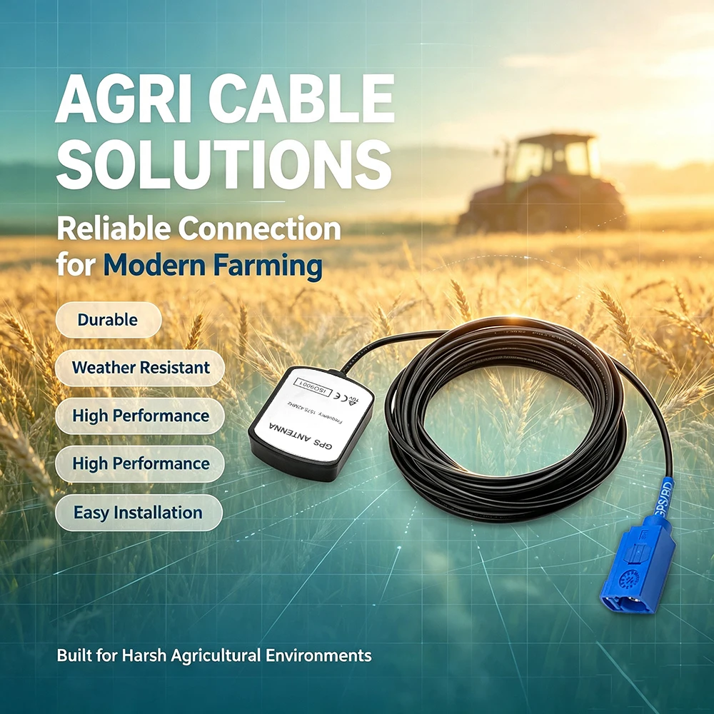Waterproof External GNSS Positioning Antenna, L1 Band GPS/GLONASS/Beidou/Galileo, Fakra C Blue Connector for Automotive Tracking