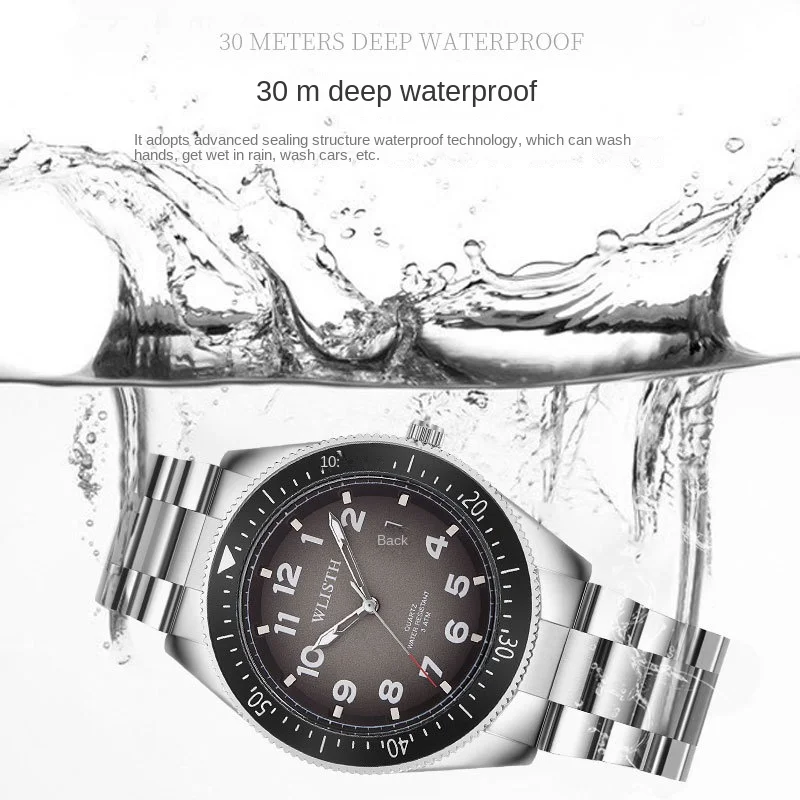 Đồng hồ nam 2024 Đồng hồ đeo tay thạch anh thể thao thường ngày bằng da sang trọng thương hiệu hàng đầu dạ quang chống nước Đồng hồ nam quân đội cho Nam Relogio