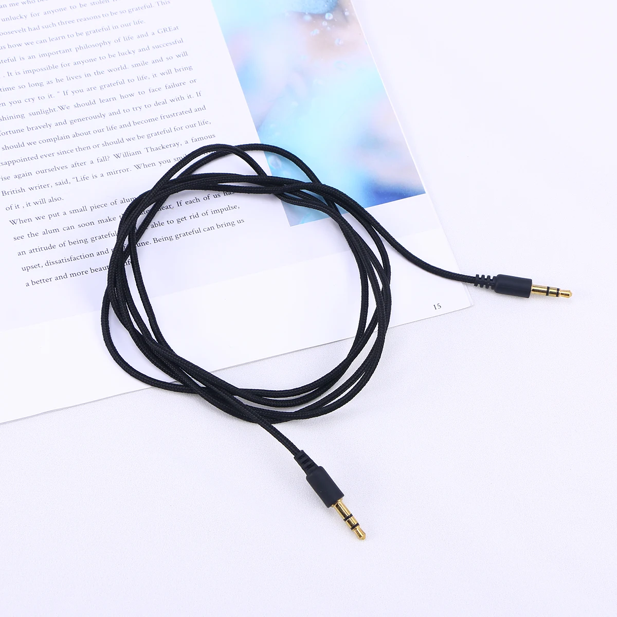 

1.5 Meters 3.5mm Male To Male Stereo Audio Cable Headphone Extension Cable Adapter for Smatrphones Tablets (Black)